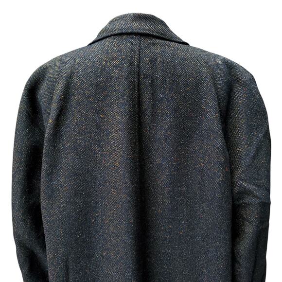 Vintage Leavitt Green Wool Long Trench Coat Overcoat  52" chest x 39.5" length - Picture 9 of 16